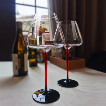 高腳紅酒杯套裝家用高顏值水晶玻璃杯子勃艮第葡萄酒杯高檔輕奢華