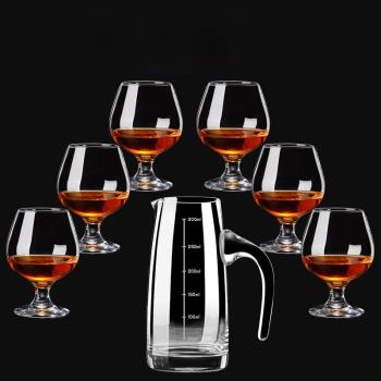 創意歐式紅酒杯家用6只裝水晶玻璃白蘭地杯洋酒杯威士忌酒杯套裝