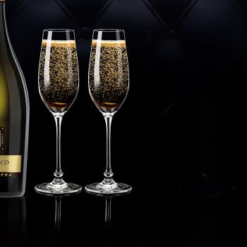 水晶玻璃香檳杯高檔進口紅酒杯家用2個裝水晶玻璃起泡酒杯