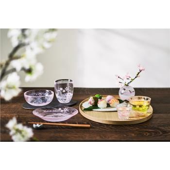日本石塚硝子aderia津輕手工玻璃之櫻流花紀行系列餐具日式圓形