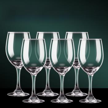 紅酒杯子一套6只裝家用水晶玻璃杯高腳杯高檔歐式大號葡萄酒杯