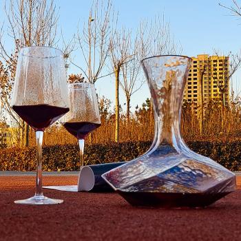 紅酒杯子高檔套裝水晶高腳杯葡萄酒杯幾何歐式高顏值醒酒器家用