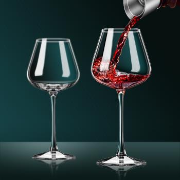 輕奢高檔勃艮第紅酒杯設計感家用高腳葡萄酒杯子醒酒器套裝歐式風