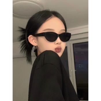 貓眼墨鏡女款2024新款大臉方圓臉太陽眼鏡高階感辣妹拍照防紫外線