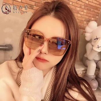 柏盧黎2024新款茶色方形大框墨鏡女網紅韓版偏光太陽眼鏡女高級感