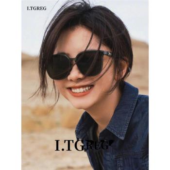 香港I.TgregGM墨鏡女款新款大臉顯瘦太陽鏡防紫外線開車眼鏡jacki