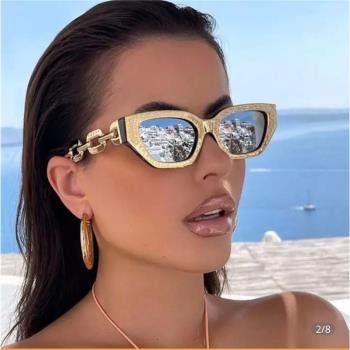 歐美ins新款時尚凹造型墨鏡小框方形眼鏡跨境太陽鏡sunglasses