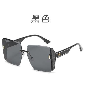 墨鏡女款2024新款太陽眼鏡防光金屬眼鏡框高級感防紫外線偏光鏡片