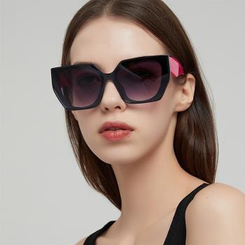新款歐美大框墨鏡女士時尚潮流百搭復古太陽鏡多邊形級感眼鏡