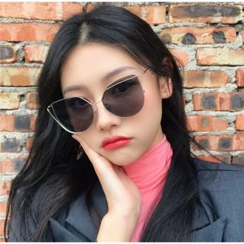 2020新款ins墨鏡女韓版大臉顯瘦貓眼個性圓臉太陽眼鏡女復古街拍
