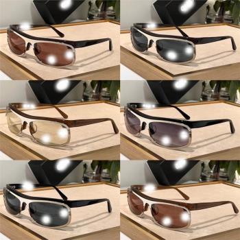 歐美新款時尚200彎鏡片 71557 太陽鏡潮款 金屬板材墨鏡 百搭款