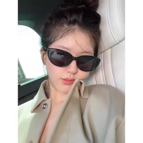 趙露思同款貓眼墨鏡女款小臉方圓臉防曬UV400太陽眼鏡高級感復古