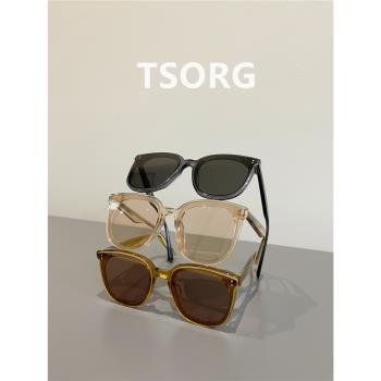 TSORG 顯瘦臉太陽鏡22新款高級感墨鏡男女同款方形框時尚太陽眼鏡