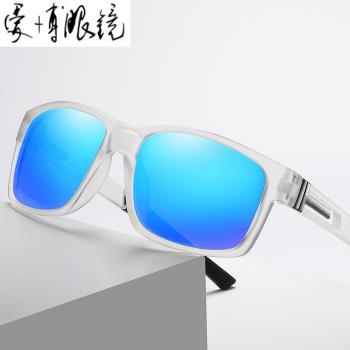 2022新款跨境方框TR太陽眼鏡男女戶外騎行太陽鏡時尚偏光運動墨鏡