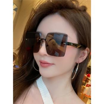 香港I.Tgreg墨鏡女新款時尚大框無框眼鏡高級感ins防紫外線太陽鏡