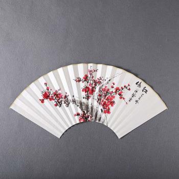 扇面9寸9.5寸蘇工超薄中國風傳統繪畫18方山水花卉寫意禮品文玩