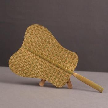 手工編織復古風竹編團扇現代藝術團扇麥秸扇葫蘆形工藝舞蹈表演扇