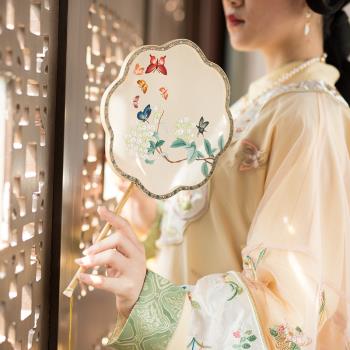 蘇州繡花扇子手工刺繡團扇中國古風雙面繡宮扇繡美漢服工藝扇禮品