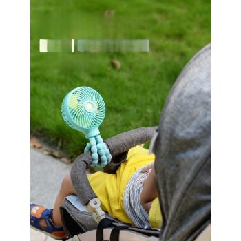 嬰兒車風扇寶寶專用防夾手嬰兒bb推車迷你小風扇夾式充電兒童手持