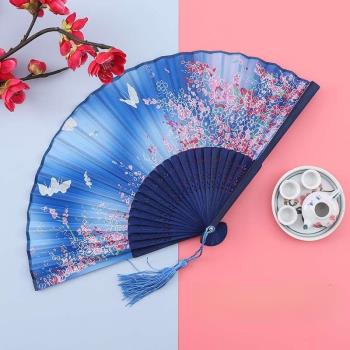 Antique fan mens domineering portable folding fan summer wo