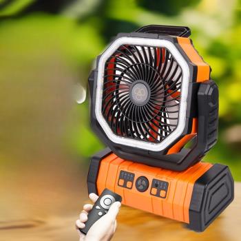 4萬毫安戶外露營充電風扇便攜式搖頭小風扇學生宿舍靜音電風扇