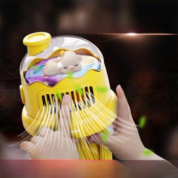 嬰兒車風扇八爪魚小風扇寶寶專用防夾手驅蚊靜音無葉扇兒童可充電