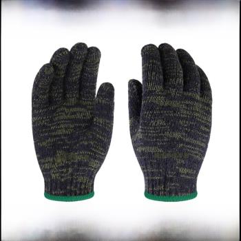 手套勞保手套棉線紗紅白花加厚工作防滑護耐臟耐磨120雙勞動手套