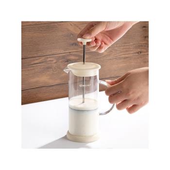天喜奶泡機家用手動打奶泡器奶泡壺咖啡牛奶手打玻璃奶泡杯打泡器