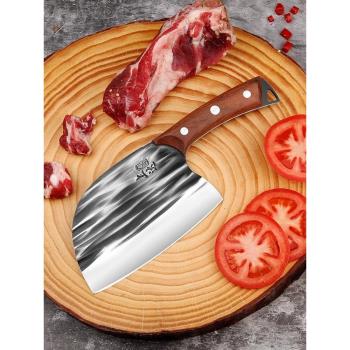 德國高端不銹鋼菜刀斬切兩用刀鍛打錘紋砍骨頭刀具廚房切肉超鋒利