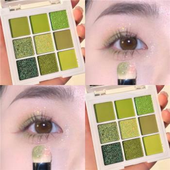 把春天化眼睛上吧！綠色眼影春天夏天橄欖綠薄荷綠色眼影盤高級感