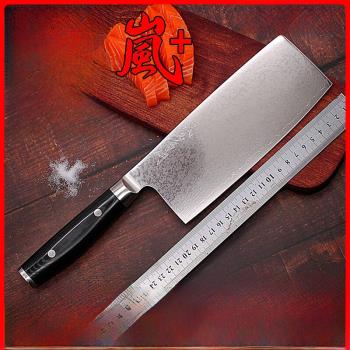 YAXELL日本嵐中式切片主廚菜刀旬大馬士革刀具VG10高碳鋼鍛造廚刀
