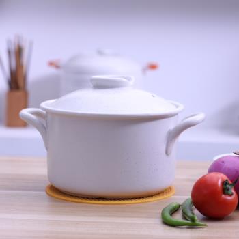 石瓷燒系列陶瓷雙耳湯鍋燉鍋明火家用煲鍋韓式新品鍋