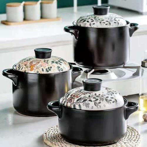 陶瓷燉鍋煲湯家用燃氣專用日式砂鍋耐高溫可干燒湯鍋明火直燒湯煲