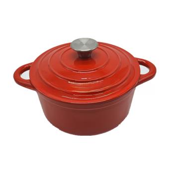 21厘米搪瓷雙把圓形家用湯鍋廚具彩色琺瑯鑄鐵燉鍋炊具