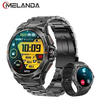 MELANDA 1.43” AMOLED HD Bluetooth Call Smart Watch Men Spor