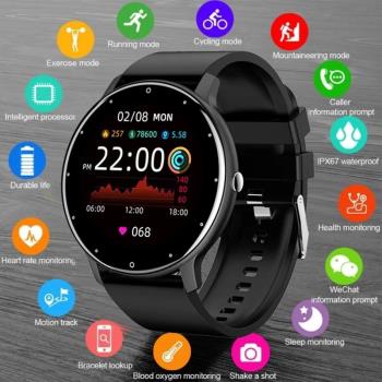 ZL02D Men Smart Watch Full Touch Screen Sport Fitness Tracke