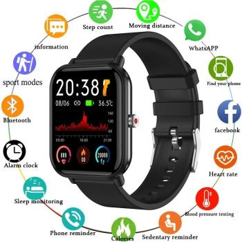 LIGE New Q9 Pro Smart Watch Body Temperature Monitor Music C