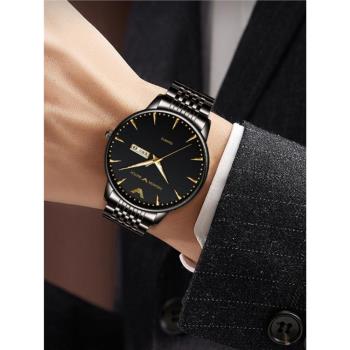 瑞士戲浪琴童話新款男士手表商務高級感簡約全自動防水石英表