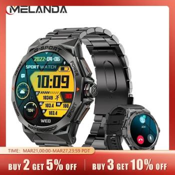 melanda 1.43” amoled hd bluetooth call smart watch men spor