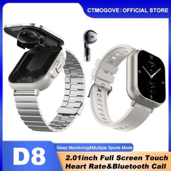 D8 Multifunctional Smart Watch Men Women 2-in-1 Wireless Blu
