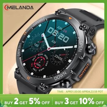 MELANDA 1.39 Inch HD Bluetooth Call Smart Watch Men Sports F