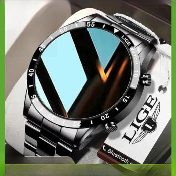 LIGE 2024 Smart Watch Men Full Circle Touch Screen Bluetooth