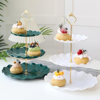 生日布置甜品臺裝飾擺件婚禮展示架子派對擺臺塑料蛋糕托盤點心架
