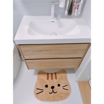 兒童可愛卡通貓臉造型地墊柔軟吸水腳墊日式貓咪頭像機洗墊子衛浴