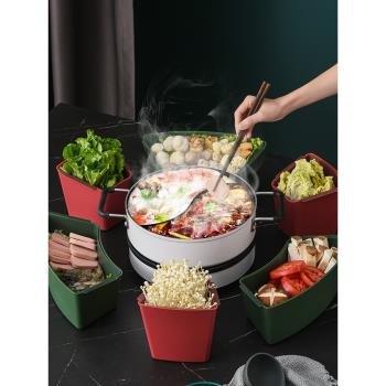 火鍋蔬菜拼盤菜盤 創意家用餐具盤子 多功能瀝水籃菜籃子水果盤子