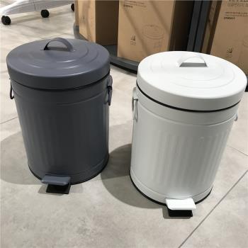 韓國漢森專櫃優選 北歐簡約復古風豎條紋不銹鋼靜音緩降 垃圾桶