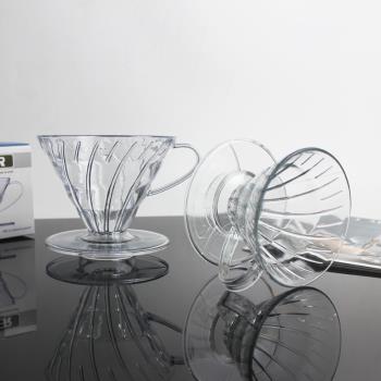 V60樹脂透明過濾杯手沖單品咖啡錐形簡約螺旋導流滴濾杯V01/V02