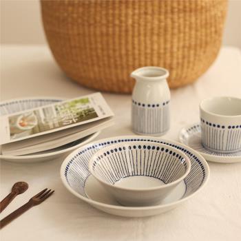 水玉十草●日本制造美濃出品釉下彩高溫家用陶瓷菜盤湯碗杯碟日式