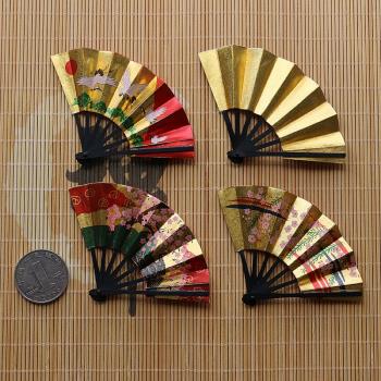 BJD娃扇5.5cm雙面紙扇日本和風小扇子四分娃五分娃手工攝影道具扇