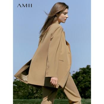 Amii寬松環保再生貼標西裝外套
